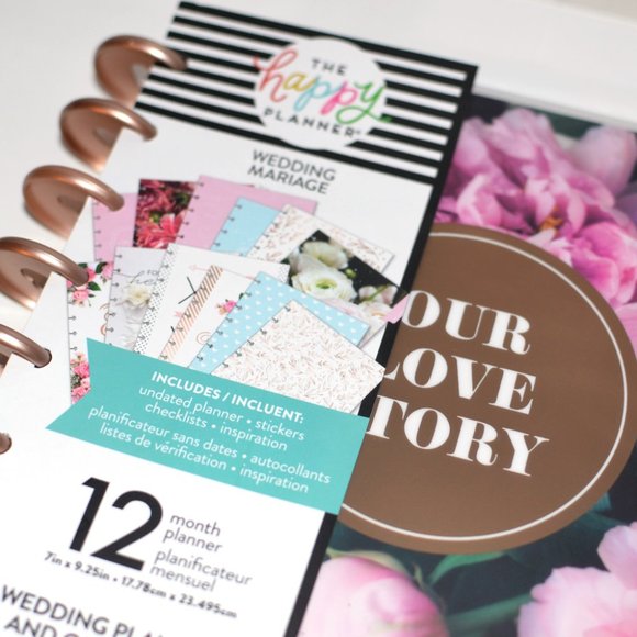 Happy Planner Our Love Story Wedding Undated Classic 12 Month - Picture 2 of 6
